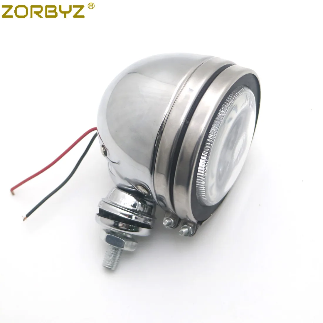 ZORBYZ мотоциклетная хромированная металлическая Ретро светодиодная фара дальнего