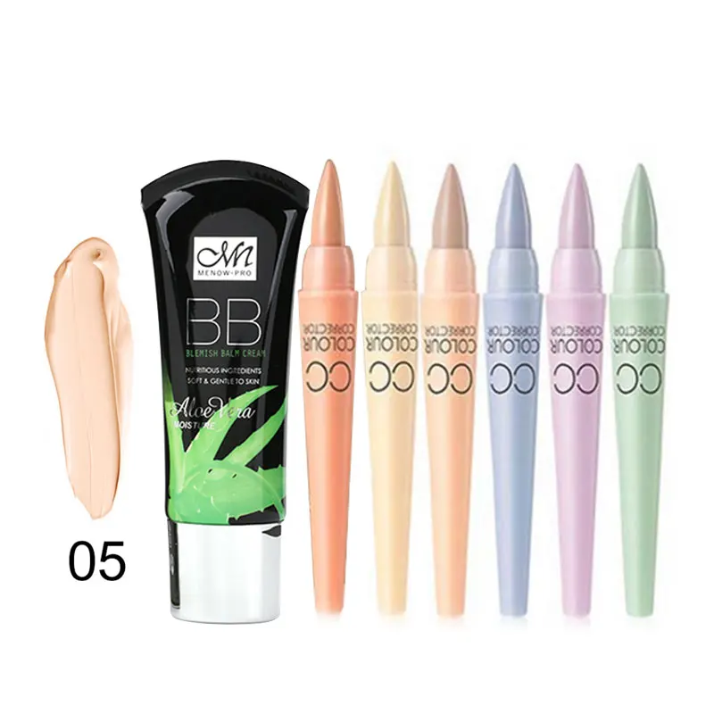 Menow бренд Make Up Set алоэ вера увлажняющий BB крем и 6 цветов/комплект cc Корректоры для лица выведение пятен косметический набор прямая поставка 5368