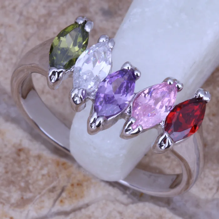 

Кольцо с многоцветным покрытием из серебра, размеры 6 / 7 / 8 D370A