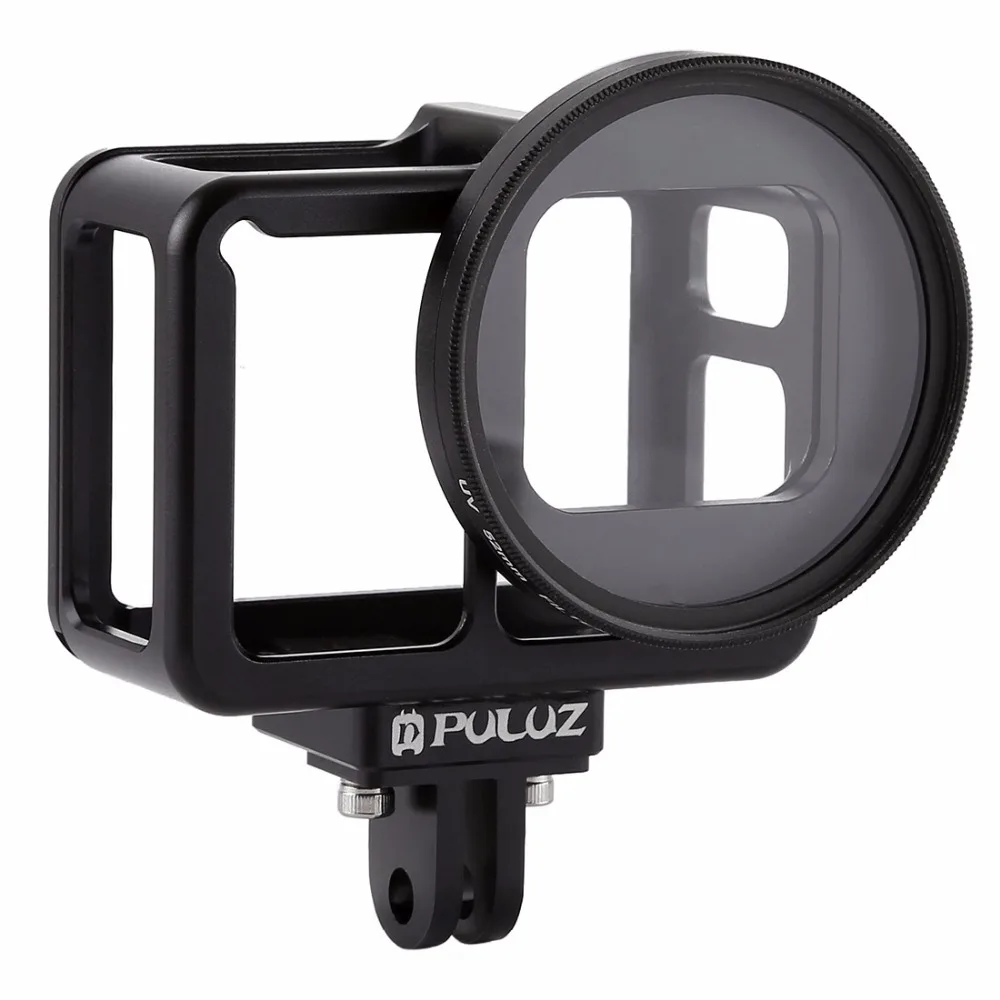 PULUZ Housing Shell CNC Aluminum Alloy Protective Cage with Insurance Frame &amp 52mm UV Lens for GoPro HERO7 Black / 6 5 | Электроника