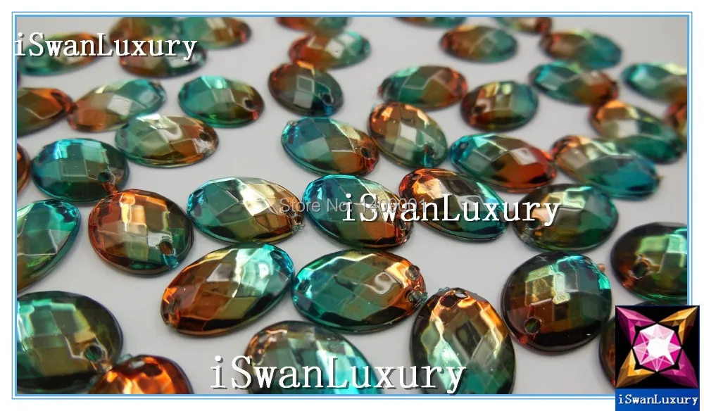 Perfect Acrylic Oval Crystals 10x14mm Green Brown Rhinestones Strass Sew-on For Sewing Sew on Diy | Дом и сад