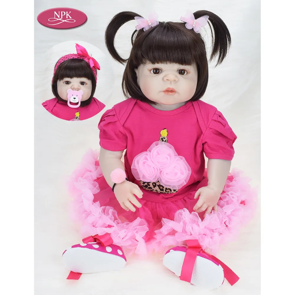 NPK 57 см всего тела мягкие силиконовые девушки Reborn Baby Doll Купание игрушки реалистичные кукла принцесса для девочек Bebe реальное возрождение Boneca Menina