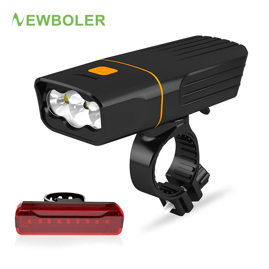 NEWBOLER 5200 мАч велосипедный головной светильник 3 * L2/T6 2400LM передний и Raer Kit USB зарядка