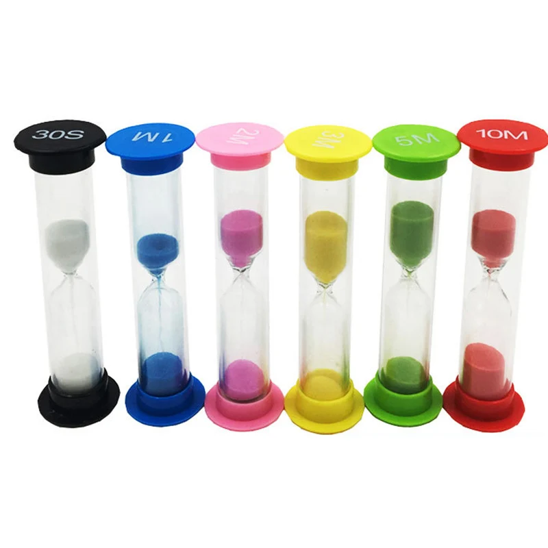 5pcs random color 6 шт./1 шт. красочный песок таймер-часы игрушки Раннее Образование игрушки для детей время подсчета много видов времени, чтобы помочь детям время - Цвет: 5pcs random color