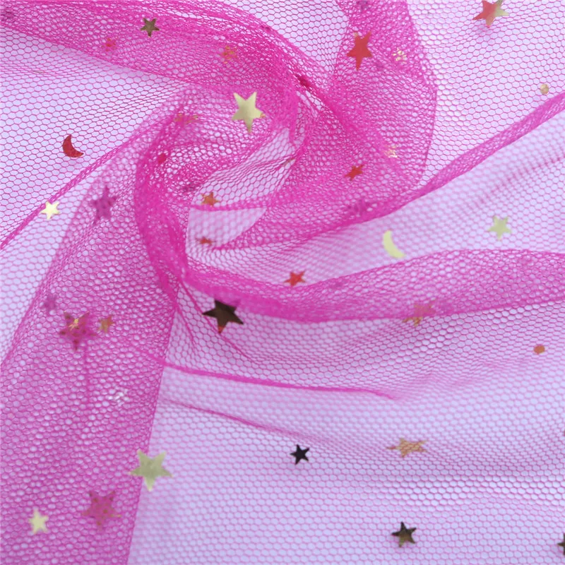 1 ярд блестки в виде звезд и Луны Тюлевая ткань сделай сам юбка пачка для будущей