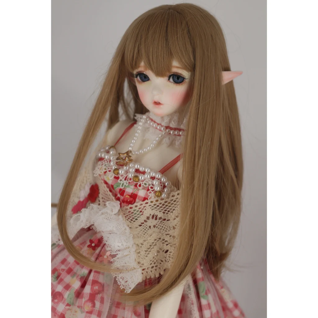 Парик для куклы 1/4 BJD длинные прямые волосы с челкой кукольного типа модные