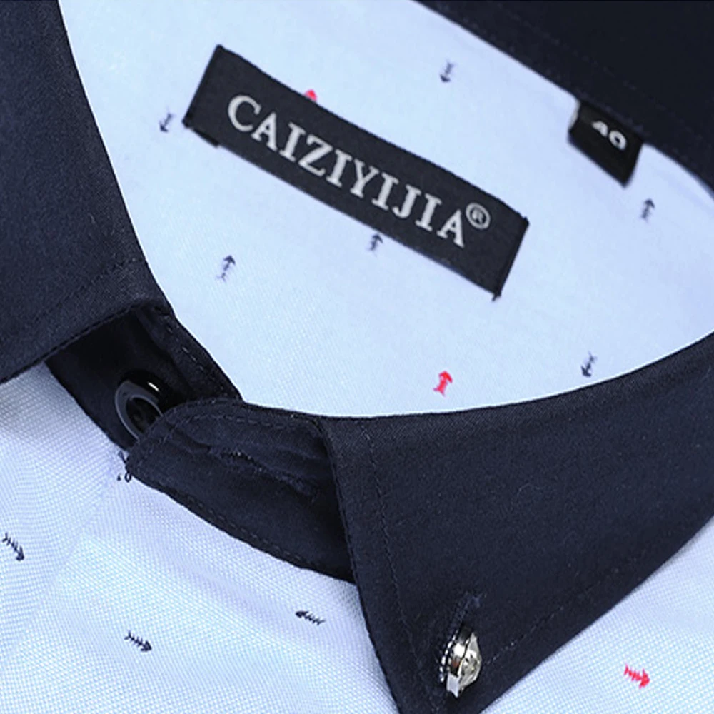 Caiziyijia 2019 осень мода с длинным рукавом Camisa Masculina высокое качество принтом