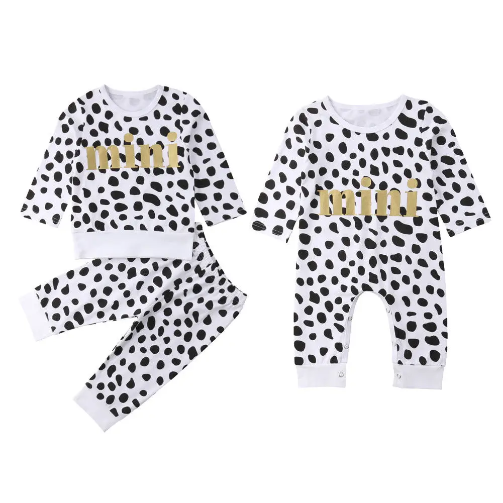 Комплекты одежды для новорожденных маленьких сестер комбинезон с длинными