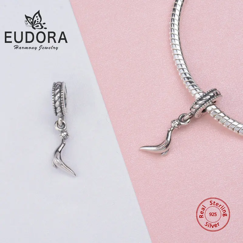 Eudora серебряные бусины 925 пробы головка уплотнения Шаровые Подвески подходящие браслеты и браслеты женские модные ювелирные изделия уплотнение мини-кулон CYZ17