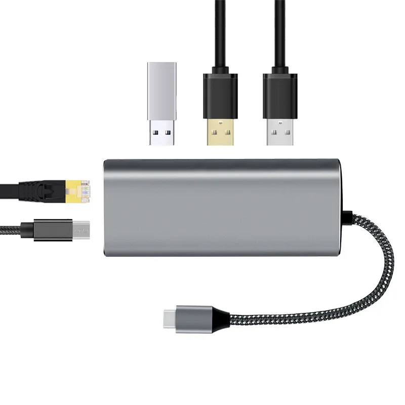 T288 без привода 5 в 1 USB/type c к мультиusb type-c концентратор конвертер с 3 USB RJ45 PD портами