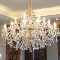 european crystal chandelier lighting household living room crystal hanging light bedroom stair glass crystals for chandeliers