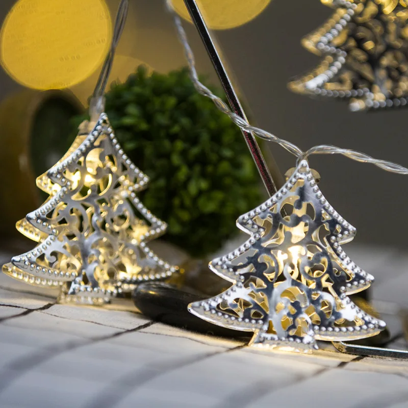 20Led Скандинавское серебряное Рождественское дерево на батарейках гирлянда 3 м LED