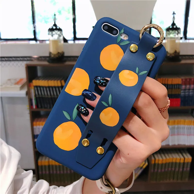 Ретро Летний Фруктовый оранжевый чехол с клубникой для iPhone X XR XS MAX Модный