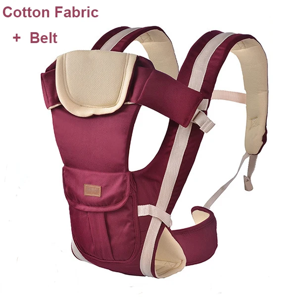 winered cotton belt 0-30 м дышащий хлопковый Рюкзак-кенгуру для переноски ребенка, удобный эргономичный рюкзак, пояс-кенгуру без рук - Цвет: winered cotton belt