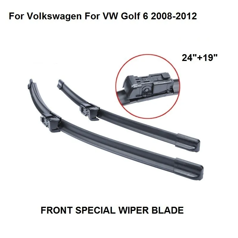Стеклоочистители для Volkswagen автомобильные аксессуары VW Golf VI 6 2008-2012 24 ''+ 19''