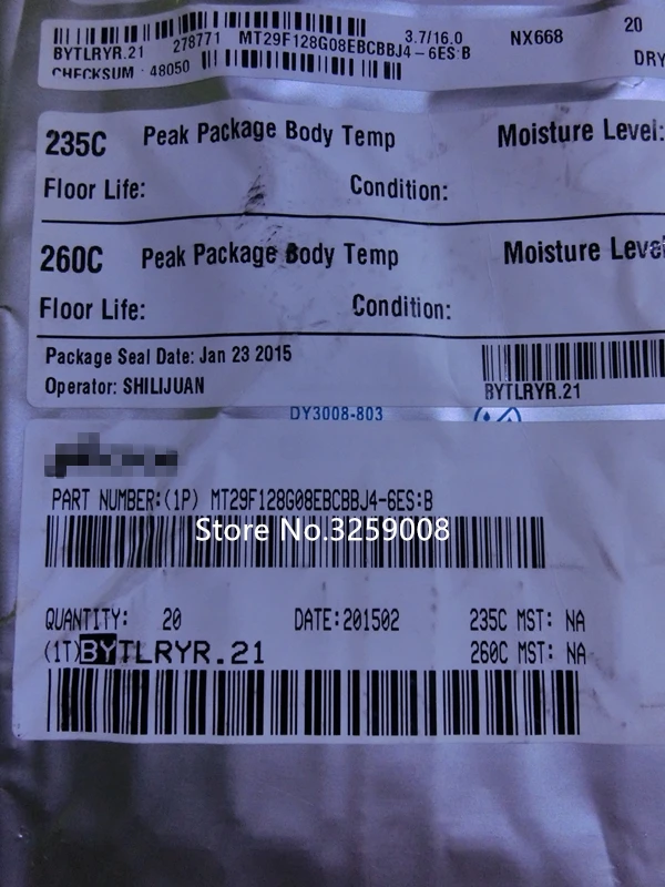 

NX668 MT29F128G08EBCBBJ4-6ES:B 100% новый импортный оригинальный 1 шт.