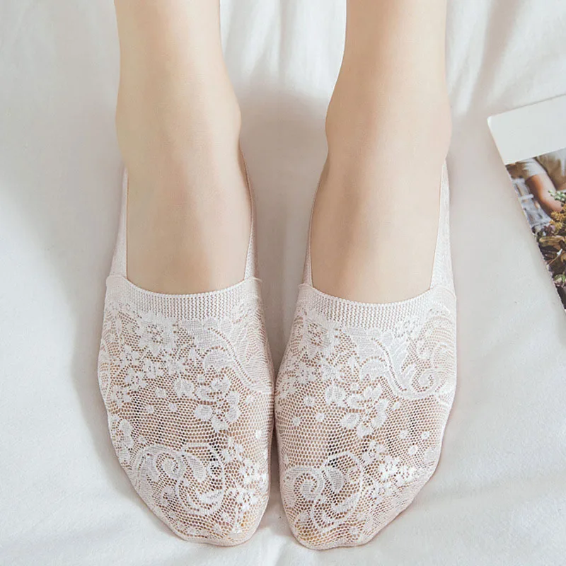 [EIOISAPRA] женские кружевные Шелковые летние носки с цветочным рисунком деловые