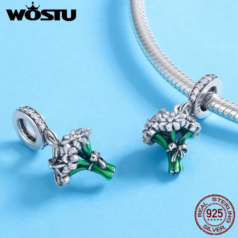 WOSTU ювелирные изделия из стерлингового серебра 925 пробы цветок ромашки