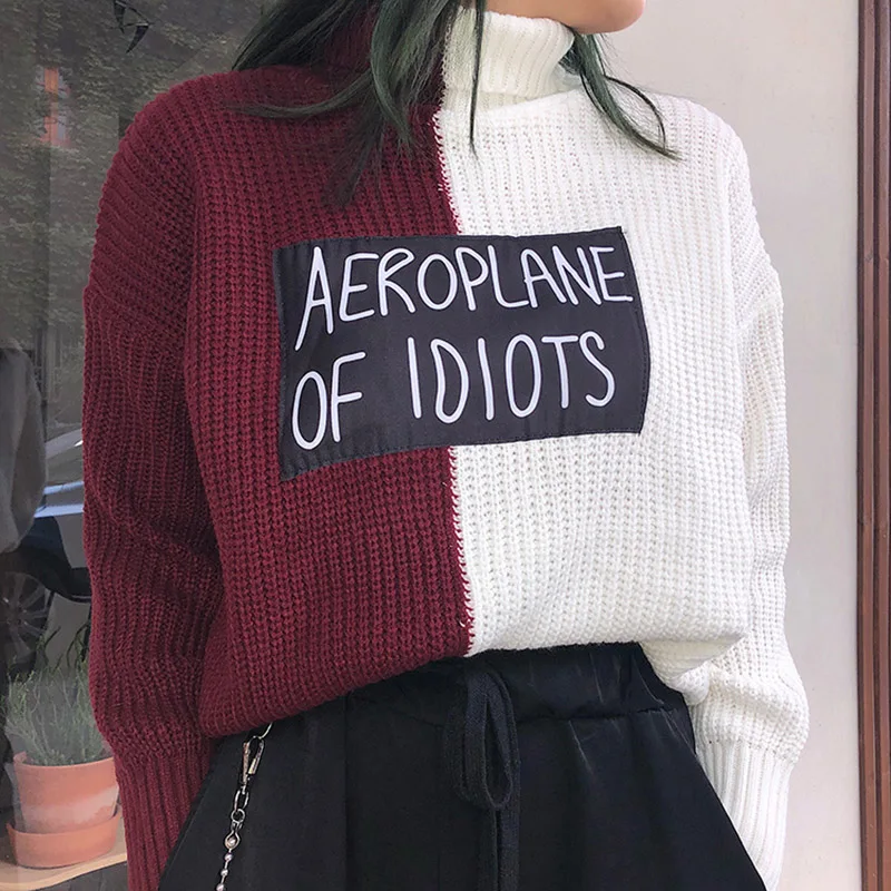 Зимний Теплый Новый корейский стиль Instagram свободный лоскутный bf Harajuku Ulzzang
