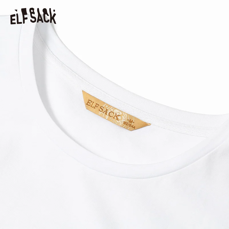 Женское платье ELFSACK хлопковое Повседневное до середины икры с надписью и
