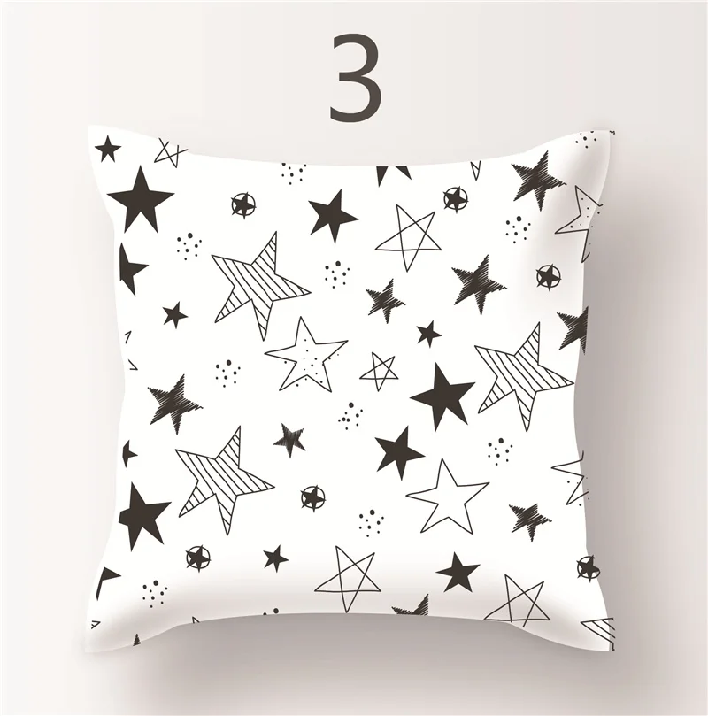 Наволочка для подушки с геометрическим рисунком из хлопка в клетку черно-белого цвета для домашнего использования. Новый дизайн от Dawegama.