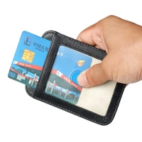 leather rfid money clip men card pack metal cash clips clamp for money multifunction anti theft credit card case billfold holder