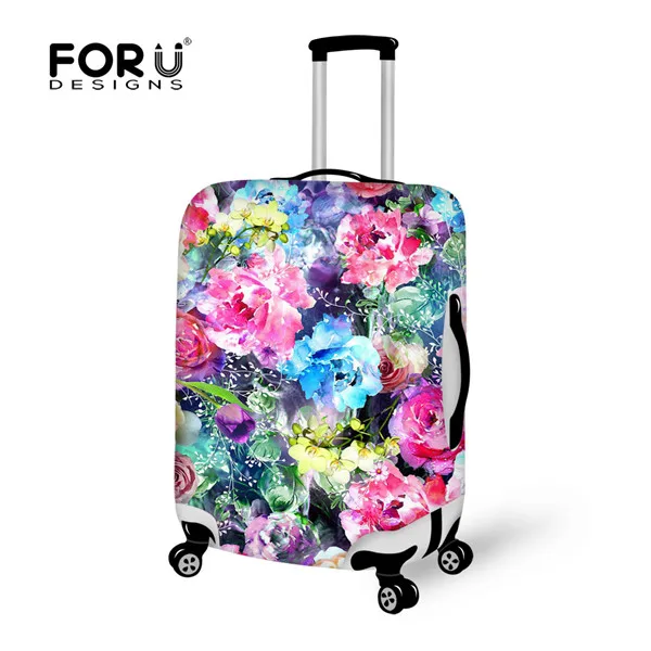 FORUDESIGNS/3D защитный чехол для багажа с цветочным рисунком для 18-30 дюймов, чехол для багажника, чехол на колесиках, эластичный чехол для путешествий, чехлы на молнии - Цвет: C4353