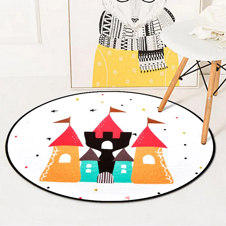 castle Cartoon Animal Kids Room Play Tents Carpet Owl/Cat/Baby Bedroom Anti-skid Crawling Carpets Living Room Coffee Table Floor Mats - Цвет: castle