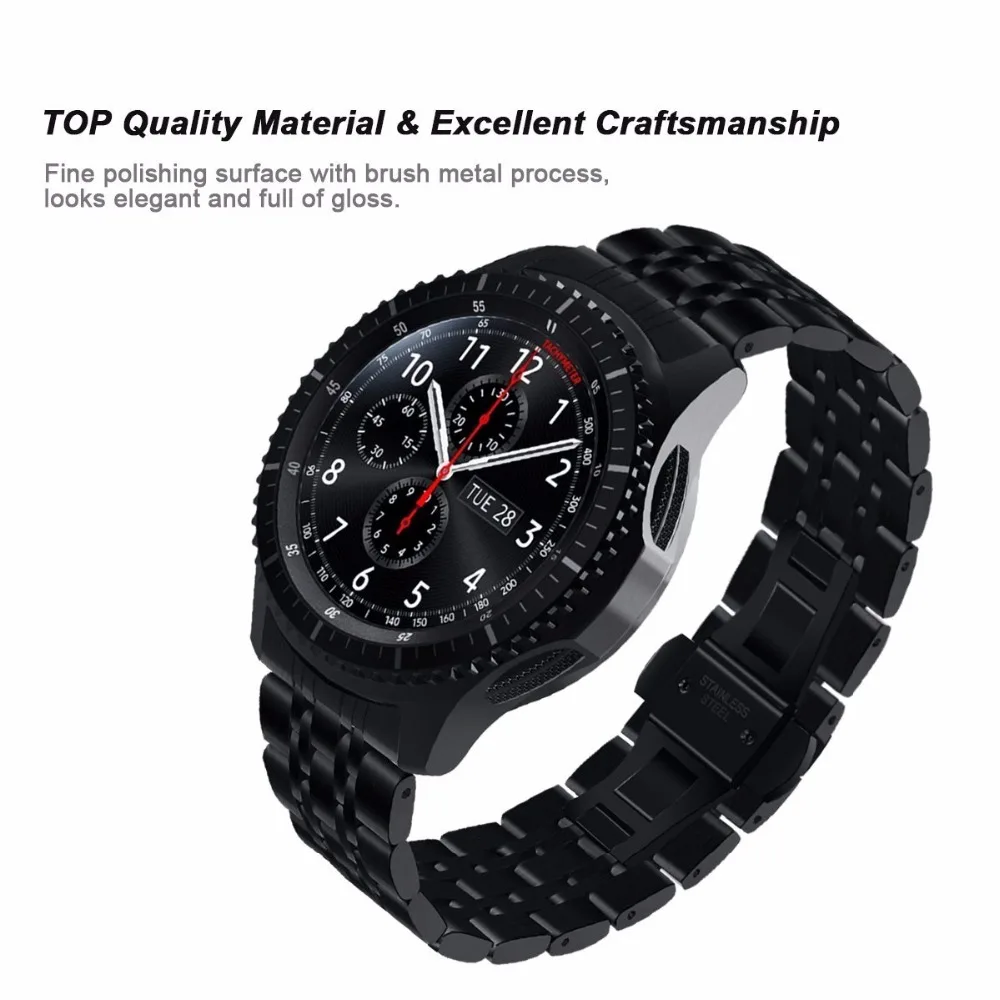 V-moro новейшие модные ремешки для часов для samsung gear S3 классический ремешок металлический браслет из нержавеющей стали gear S3 спортивные умные ремешки для часов