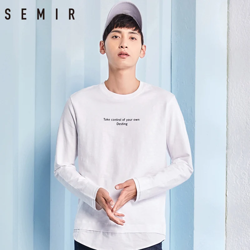 SEMIR футболка мужская с круглым вырезом Топы принтом букв футболки мужские