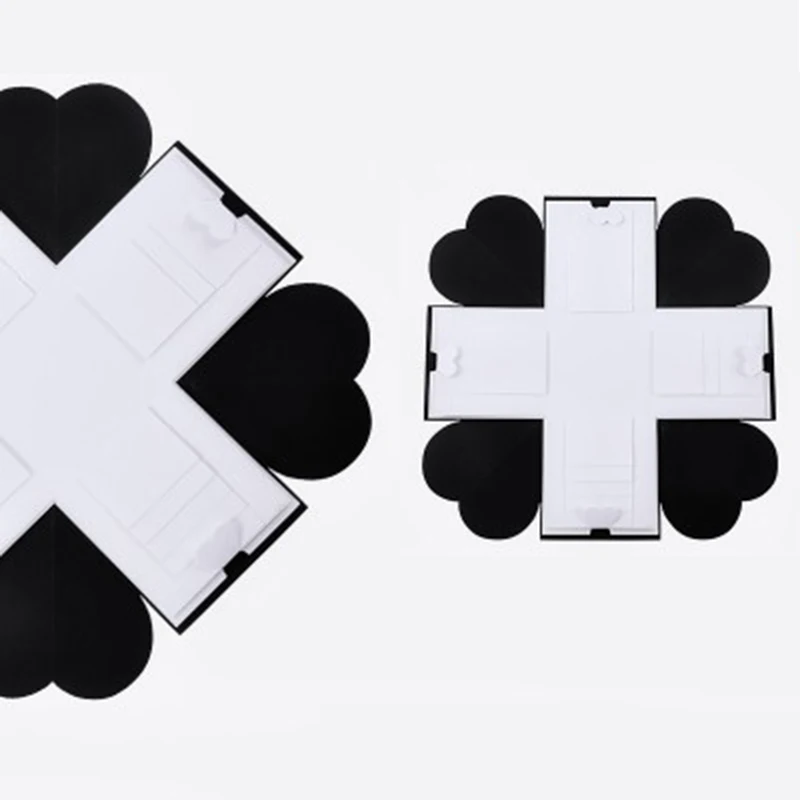 Black White 1 шт./лот взрыв коробка Скрапбукинг DIY Фотоальбом на День святого Валентина свадьба коробка День рождения Suprise фестиваль подарки - Цвет: Black White