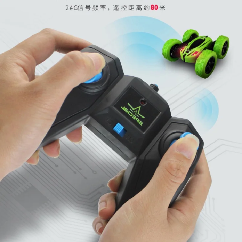 1/28 2 4 г RC Stunt Car игрушки удаленного Управление Off Road Электрический Race Двусторонняя