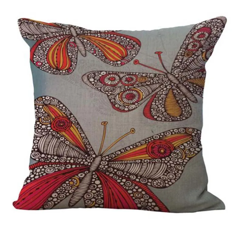 Модные чехлы для подушек с бабочками наволочки из хлопка и льна дивана