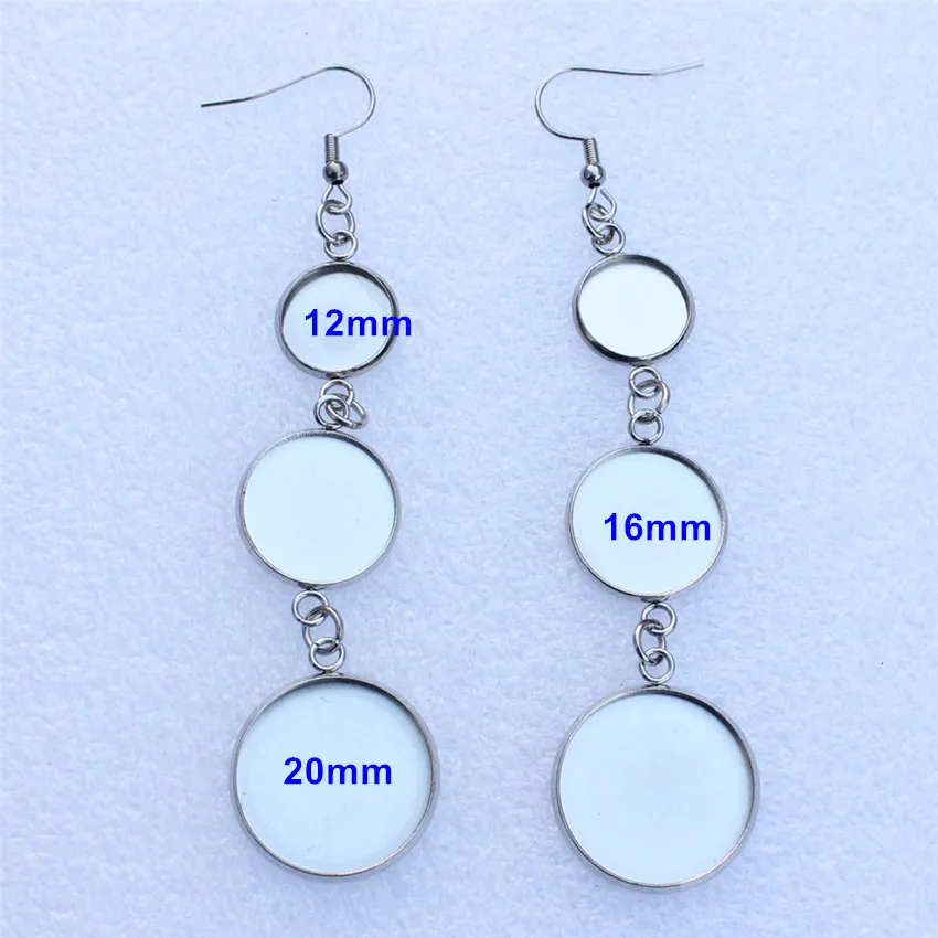 Подходят: 12 мм 16 20 кабошоны из нержавеющей стали круглые пустые оправы для серег