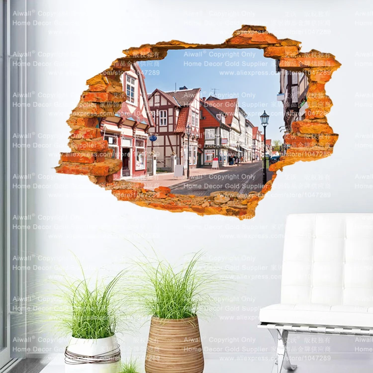 3D наклейка на стену 60*90 см/23 62 дюйма * дюйма|home decor|wall sticker3d sticker |