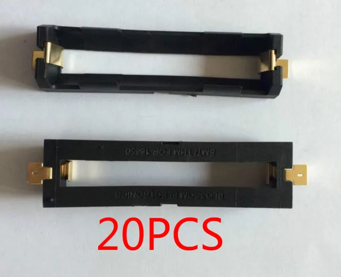 

20 шт./лот высокое качество 1X 18650 Держатель аккумулятора SMD с бронзовыми контактами 18650 Коробка для хранения аккумуляторов
