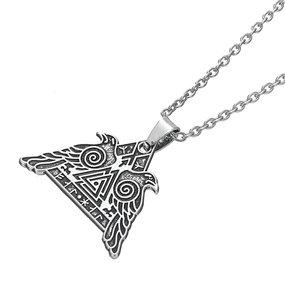 Моя форма Рунический воин викингов валкнут Валькирия кулон с вороном ювелирные