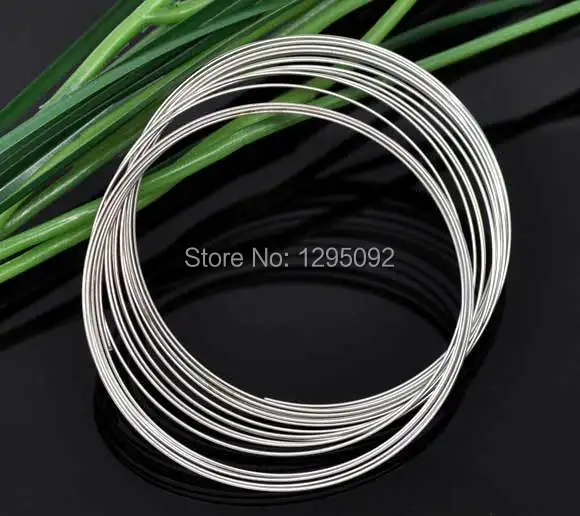1000 Loops Memory Beading Alloy Wire For Bracelets Jewelry Charms Component Findings Wholesales 50-55mm Dia 0.6mm Thick