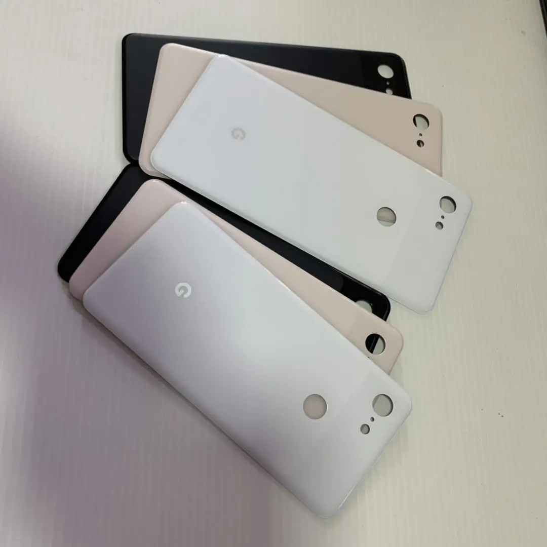 Оригинальная Черная крышка аккумулятора для Google Pixel 3 XL, Запасное стекло для Google Pixel 3, розовая Задняя стеклянная панель+ лента