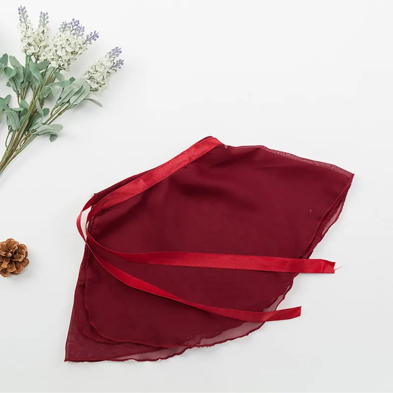 wine red Балетная обертка над шарфом танцевальное трико для катания на коньках юбка-пачка шифоновый фартук Прозрачная Юбка с талией для сценического представления карнавальный костюм - Цвет: wine red