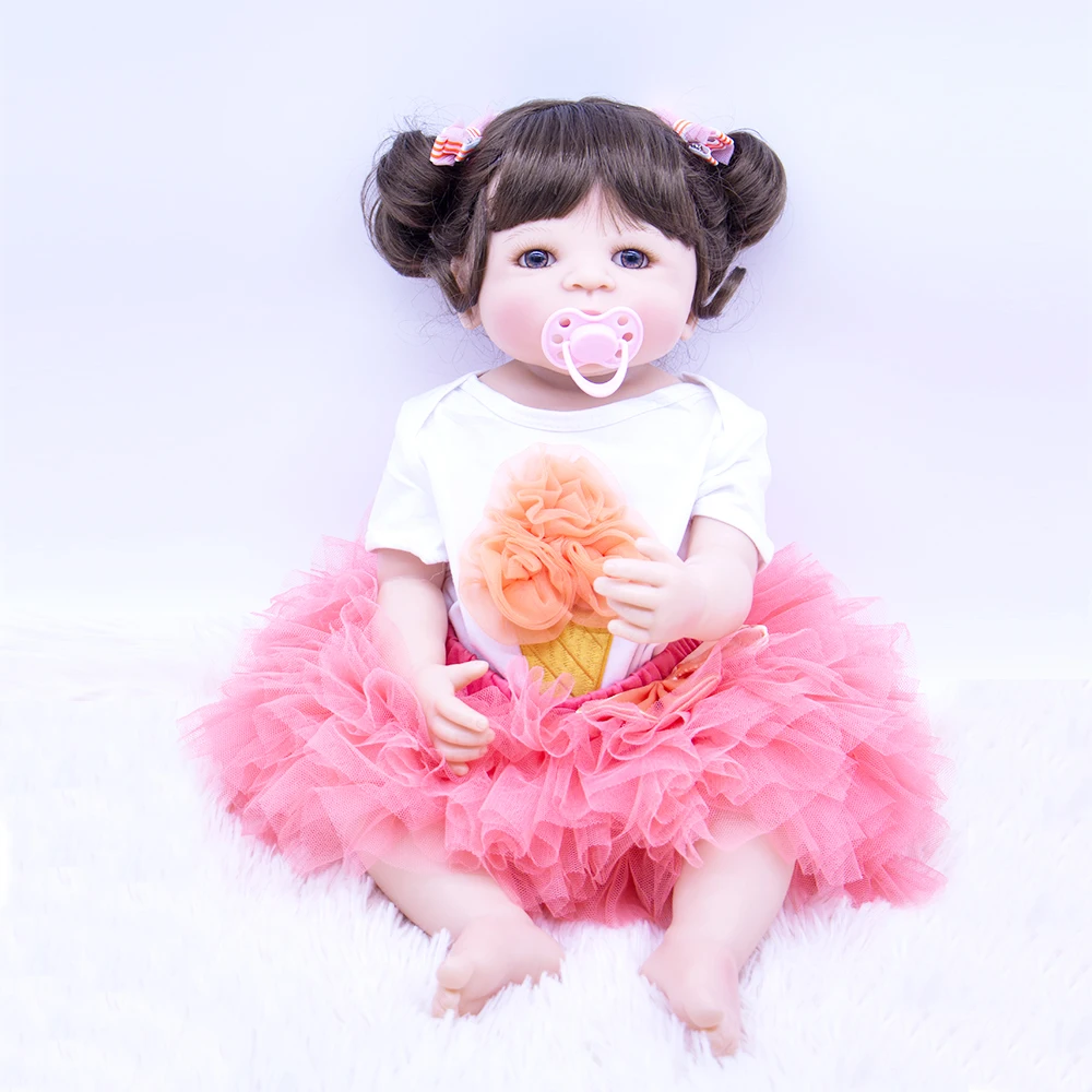 22 дюймов Bebes Кукла Reborn Girl полностью силиконовая виниловая reborn baby куклы