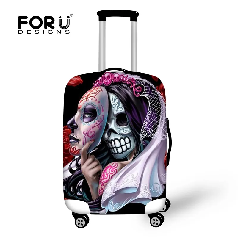 XD378 FORUDESIGNS, защитный чехол для путешествий, пылезащитный чехол с черепом для 18-28 дюймов, чехол, эластичное водонепроницаемое покрытие чемодана - Цвет: XD378