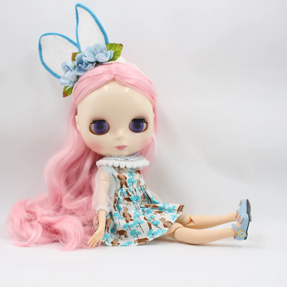 blyth nude doll for joint body pink hair with no bangs styleBL1003/1215 factory girl toys white skin DIY special offer| |