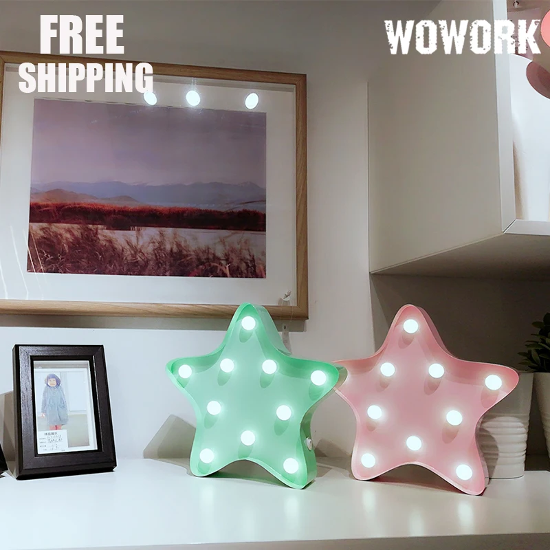 Шатер Letter LED Star свет 9 inch на батарейках Огни ночного лампа декоративный Up Letters