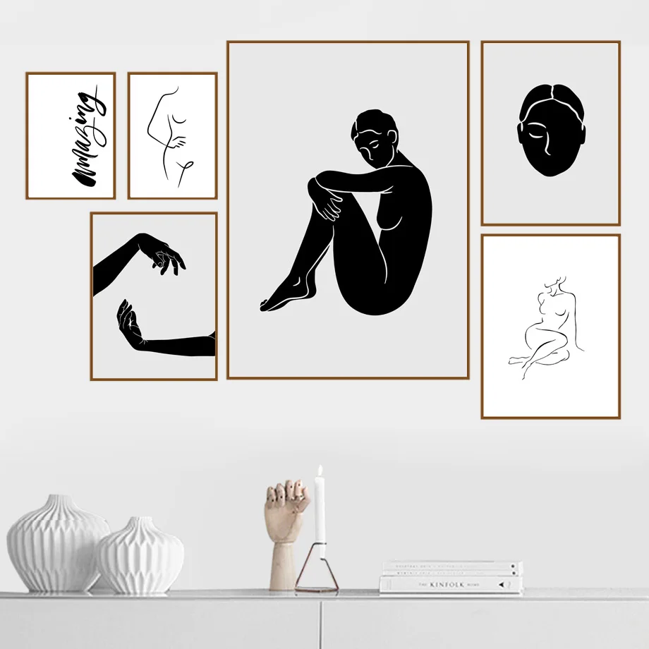 

Hand Sexy Girl Line Body Art Wall Art Canvas Painting Minimalist Style Nordic Posters And Prints Wall Pictures For Living Room