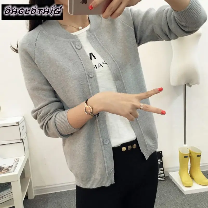 

OHCLOTHING 2022 Spring 9 color Wool Sweater V neck Can not buckle cardigan Fashion wild Female Small shawl Jacket burderry women