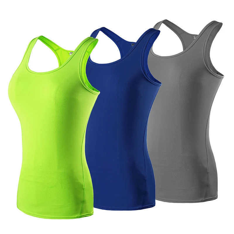

YD 3pcs Women Seamless Compression Yoga Sport Shirts Vest Tights Base Layer Gym Yoga Running Fitness Sleeveless Vest Top
