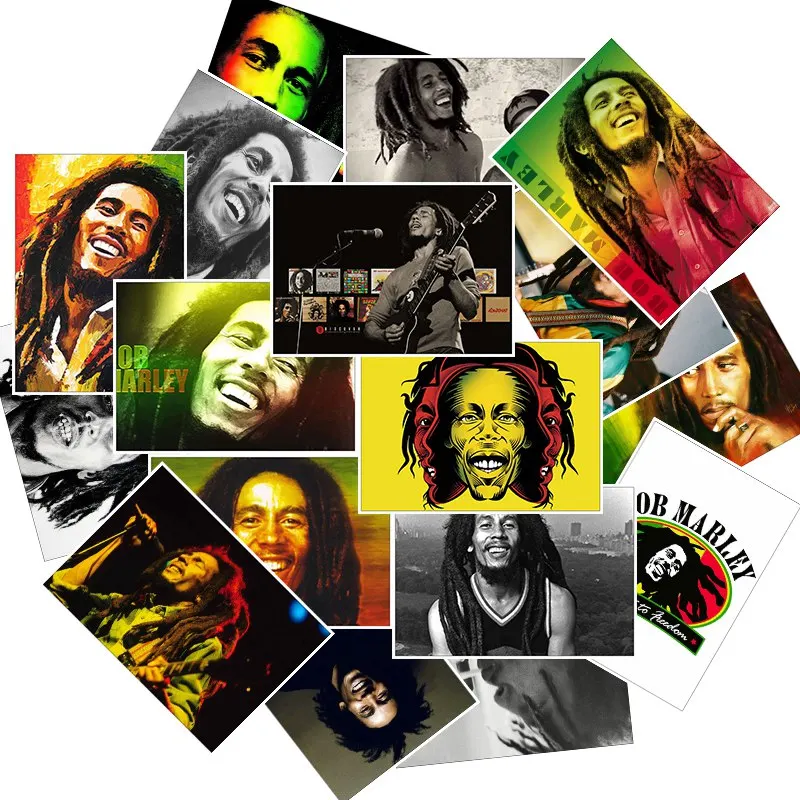25 шт. Bob Marley стикер s Pack музыкальная наклейка для самодельный скейтборд мотоцикл багаж ноутбук стикер с рисунком из мультфильма наборы