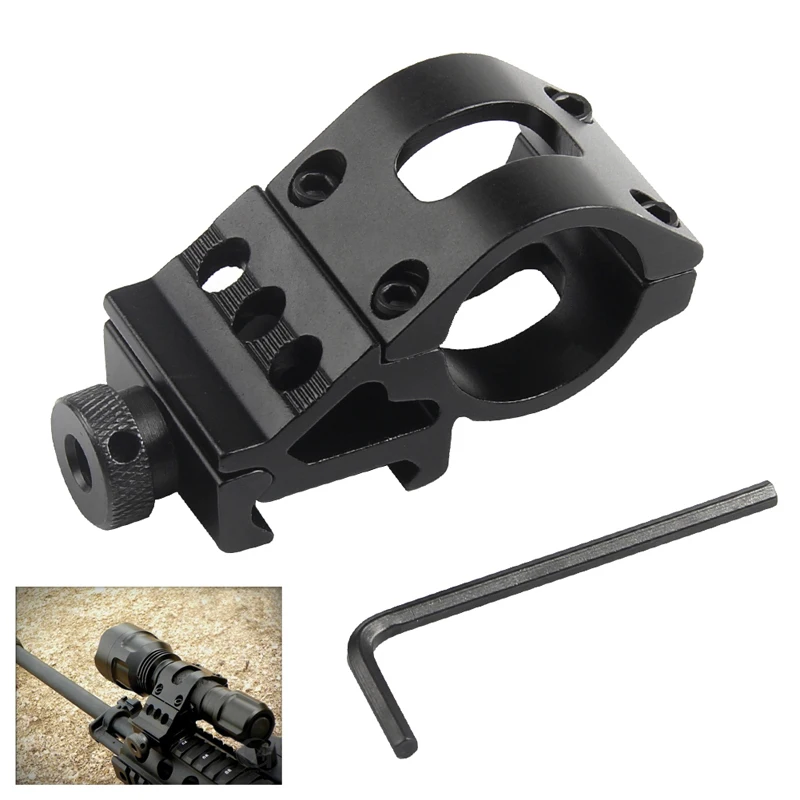 

Airsoft Ring Rail Mount Offset Ring Side Gun Torch Mount For Flashlight Laser / Rifle Scope Mount Fit 20mm Rail HT2-0002