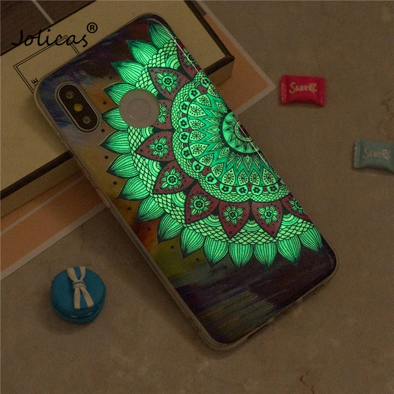 Xiaomi mi 8 светящийся чехол на СПС Coque Сова единорог мультфильм Fundas для Мягкий